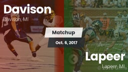 Matchup: Davison  vs. Lapeer   2017