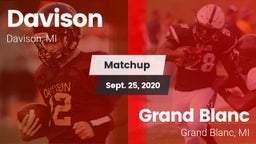 Matchup: Davison  vs. Grand Blanc  2020