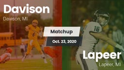 Matchup: Davison  vs. Lapeer   2020