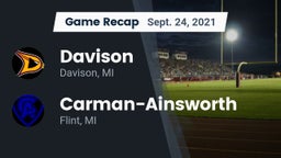 Recap: Davison  vs.  Carman-Ainsworth   2021