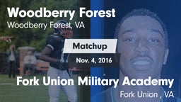 Matchup: Woodberry Forest vs. Fork Union Military Academy 2016