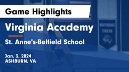 Virginia Academy vs St. Anne's-Belfield School Game Highlights - Jan. 3, 2024