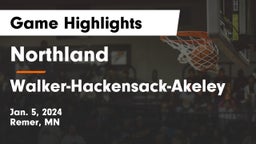Northland  vs Walker-Hackensack-Akeley  Game Highlights - Jan. 5, 2024