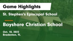 St. Stephen's Episcopal School vs Bayshore Christian School Game Highlights - Oct. 10, 2022