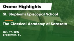 St. Stephen's Episcopal School vs The Classical Academy of Sarasota Game Highlights - Oct. 19, 2022