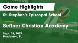 St. Stephen's Episcopal School vs Seffner Christian Academy Game Highlights - Sept. 28, 2023