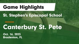 St. Stephen's Episcopal School vs Canterbury  St. Pete Game Highlights - Oct. 16, 2023