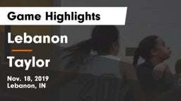 Lebanon  vs Taylor  Game Highlights - Nov. 18, 2019
