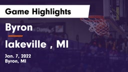 Byron  vs lakeville , MI  Game Highlights - Jan. 7, 2022