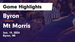 Byron  vs Mt Morris Game Highlights - Jan. 19, 2024