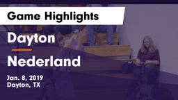 Dayton  vs Nederland  Game Highlights - Jan. 8, 2019