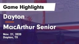 Dayton  vs MacArthur Senior  Game Highlights - Nov. 21, 2020