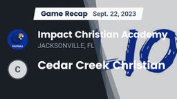 Recap: Impact Christian Academy vs. Cedar Creek Christian  2023