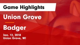 Union Grove  vs Badger  Game Highlights - Jan. 12, 2018