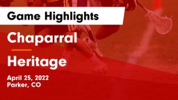 Chaparral  vs Heritage  Game Highlights - April 25, 2022