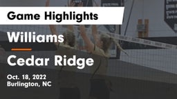 Williams  vs Cedar Ridge Game Highlights - Oct. 18, 2022