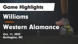 Williams  vs Western Alamance  Game Highlights - Oct. 11, 2023