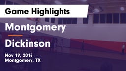 Montgomery  vs Dickinson  Game Highlights - Nov 19, 2016