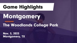 Montgomery  vs The Woodlands College Park  Game Highlights - Nov. 3, 2023