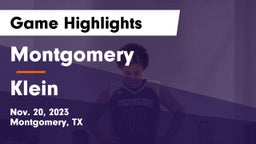 Montgomery  vs Klein  Game Highlights - Nov. 20, 2023