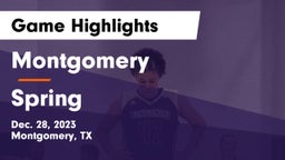 Montgomery  vs Spring  Game Highlights - Dec. 28, 2023