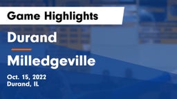 Durand  vs Milledgeville  Game Highlights - Oct. 15, 2022