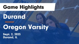 Durand  vs Oregon Varsity Game Highlights - Sept. 2, 2023