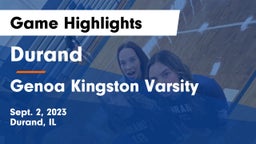Durand  vs Genoa Kingston Varsity Game Highlights - Sept. 2, 2023