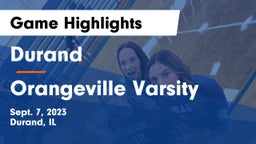 Durand  vs Orangeville Varsity Game Highlights - Sept. 7, 2023
