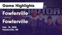 Fowlerville  vs Fowlerville  Game Highlights - Feb. 18, 2020
