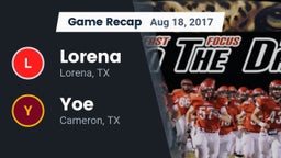 Recap: Lorena  vs. Yoe  2017