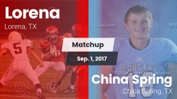 Matchup: Lorena HS vs. China Spring  2017