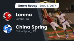 Recap: Lorena  vs. China Spring  2017