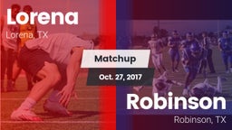 Matchup: Lorena HS vs. Robinson  2017
