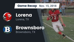 Recap: Lorena  vs. Brownsboro  2018