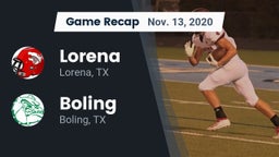 Recap: Lorena  vs. Boling  2020