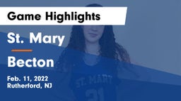 St. Mary  vs Becton Game Highlights - Feb. 11, 2022