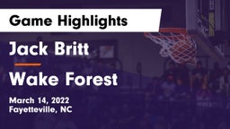 Jack Britt  vs Wake Forest  Game Highlights - March 14, 2022