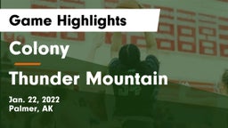 Colony  vs Thunder Mountain Game Highlights - Jan. 22, 2022