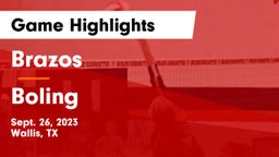 Brazos  vs Boling  Game Highlights - Sept. 26, 2023