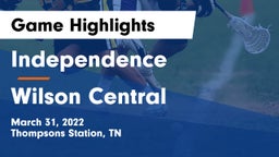 Independence  vs Wilson Central Game Highlights - March 31, 2022