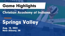 Christian Academy of Indiana vs Springs Valley  Game Highlights - Aug. 18, 2022