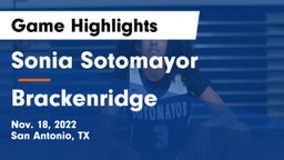 Sonia Sotomayor  vs Brackenridge Game Highlights - Nov. 18, 2022