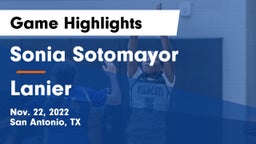 Sonia Sotomayor  vs Lanier  Game Highlights - Nov. 22, 2022