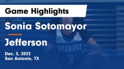 Sonia Sotomayor  vs Jefferson  Game Highlights - Dec. 3, 2022