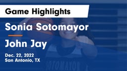 Sonia Sotomayor  vs John Jay  Game Highlights - Dec. 22, 2022