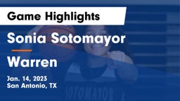 Sonia Sotomayor  vs Warren  Game Highlights - Jan. 14, 2023