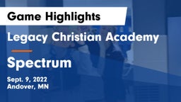 Legacy Christian Academy vs Spectrum  Game Highlights - Sept. 9, 2022
