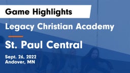 Legacy Christian Academy vs St. Paul Central Game Highlights - Sept. 26, 2022