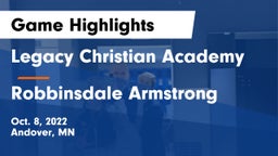 Legacy Christian Academy vs Robbinsdale Armstrong  Game Highlights - Oct. 8, 2022